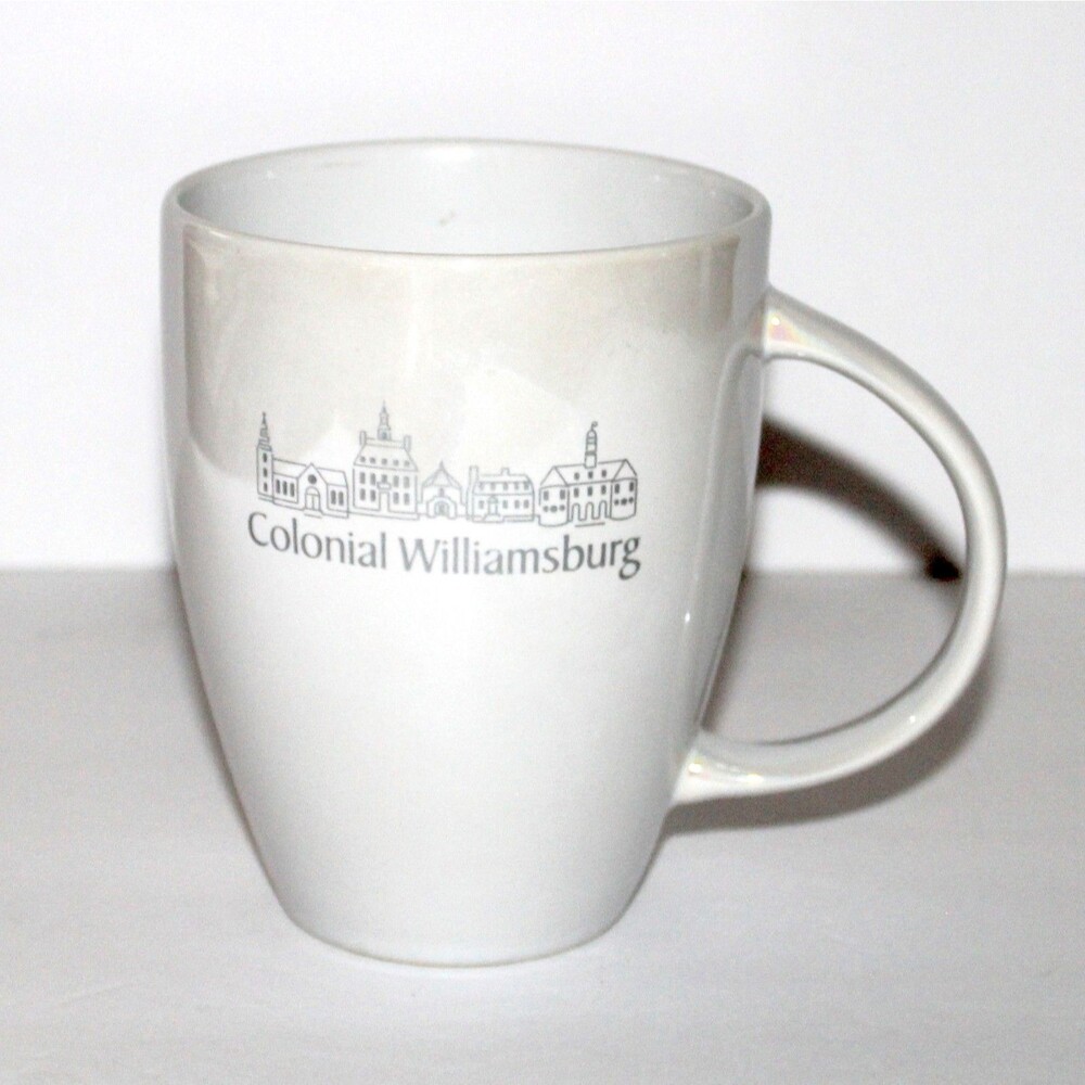 Colonial Williamsburg mug white ceramic modern souvenir 16 oz